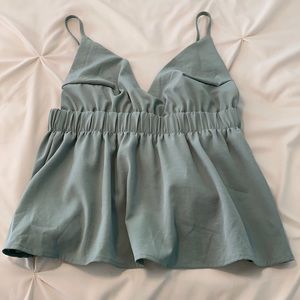 Open back seafoam green tank